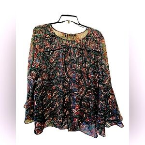 Jessica Simpson 2XL flowy women’s shirt with long bell sleeves